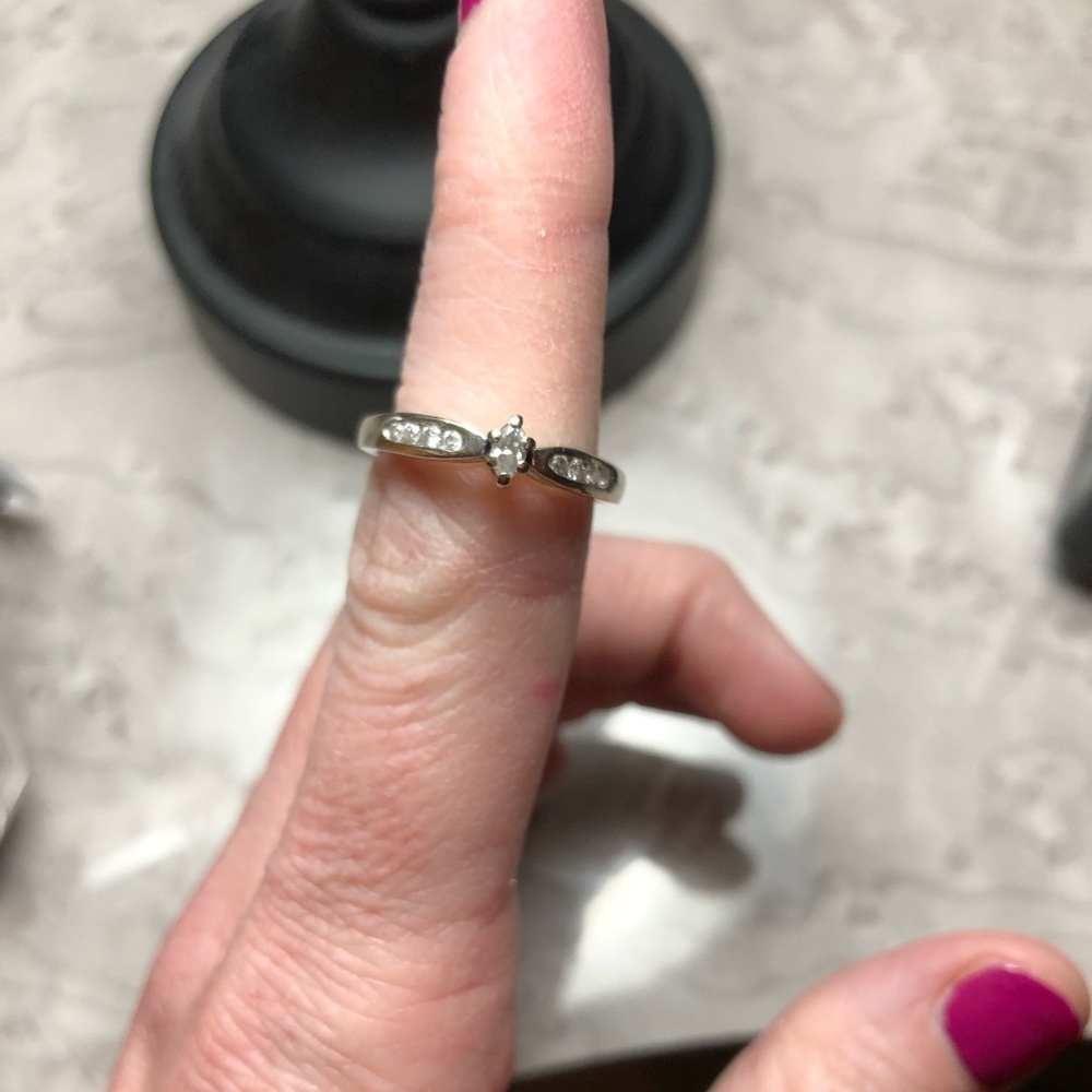Real White Gold Promise Ring
